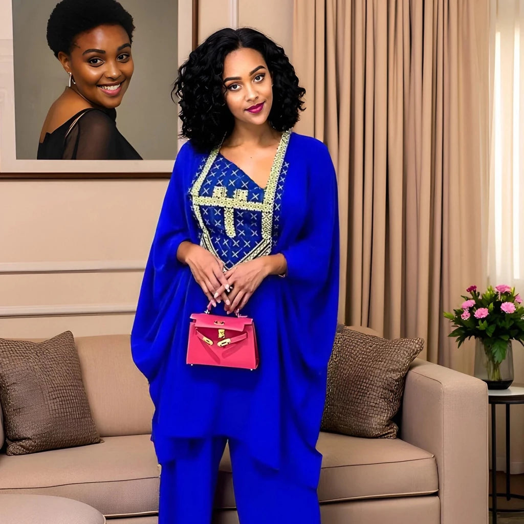 Women's Embroidered Plus Size Abaya-Style Dress - Free Delivery Worldwide only at Flexi Africa