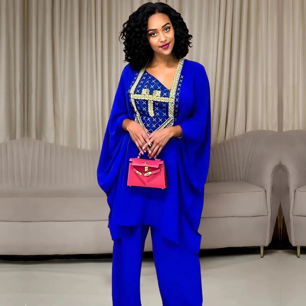 Women's Embroidered Plus Size Abaya-Style Dress - Free Delivery Worldwide only at Flexi Africa