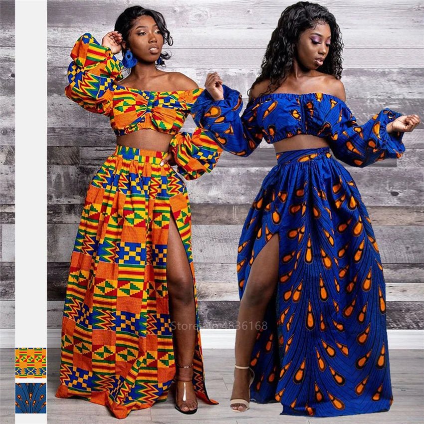 Women's Feather-Print Top & Skirt – Set or Separates - Free Delivery Worldwide only at Flexi Africa