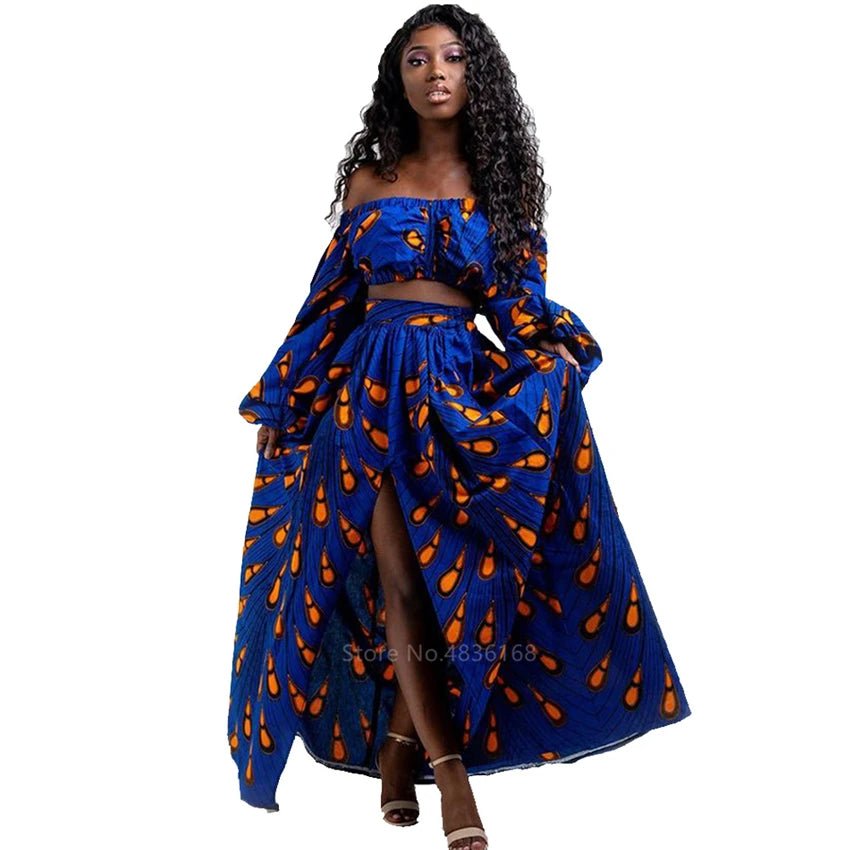 Women's Feather-Print Top & Skirt – Set or Separates - Free Delivery Worldwide only at Flexi Africa