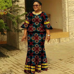 Women’s Gold Ankara 2PC Fishtail Dress with Flared Sleeves - Free Delivery Worldwide only at Flexi Africa