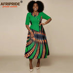 Women’s High - Waist Ankara Midi Dress – Half Sleeve African Print Style - Free Delivery Worldwide only at Flexi Africa