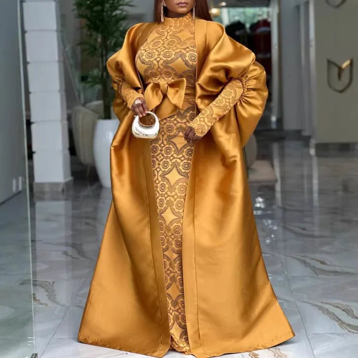 Women's Lace Dress and Sheer Robe Occasion Set - Free Delivery Worldwide only at Flexi Africa