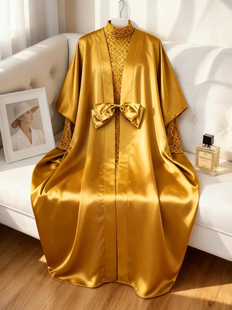 Women's Lace Dress and Sheer Robe Occasion Set - Free Delivery Worldwide only at Flexi Africa