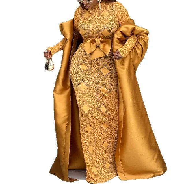 Women's Lace Dress and Sheer Robe Occasion Set - Free Delivery Worldwide only at Flexi Africa
