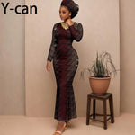 Women's Long-Sleeve Ankara Dress & Headscarf - Free Delivery Worldwide only at Flexi Africa