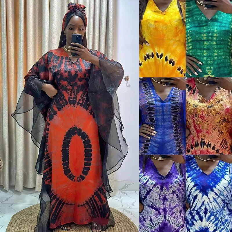 Women's Long-Sleeve Boubou-Style Kaftan Dress - Free Delivery Worldwide only at Flexi Africa