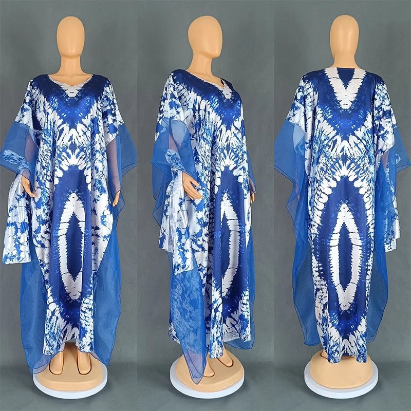 Women's Long-Sleeve Boubou-Style Kaftan Dress - Free Delivery Worldwide only at Flexi Africa