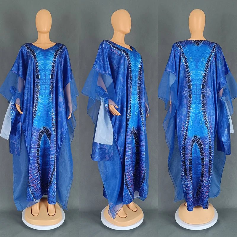 Women's Long-Sleeve Boubou-Style Kaftan Dress - Free Delivery Worldwide only at Flexi Africa