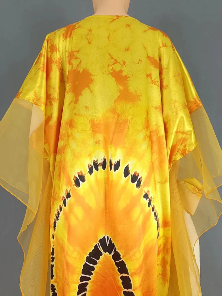 Women's Long-Sleeve Boubou-Style Kaftan Dress - Free Delivery Worldwide only at Flexi Africa