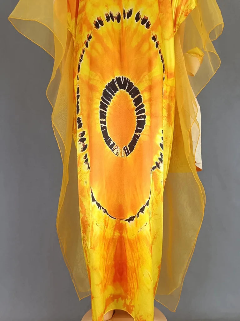 Women's Long-Sleeve Boubou-Style Kaftan Dress - Free Delivery Worldwide only at Flexi Africa