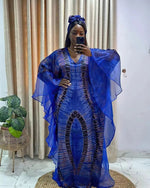 Women's Long-Sleeve Boubou-Style Kaftan Dress - Free Delivery Worldwide only at Flexi Africa