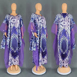 Women's Long-Sleeve Boubou-Style Kaftan Dress - Free Delivery Worldwide only at Flexi Africa