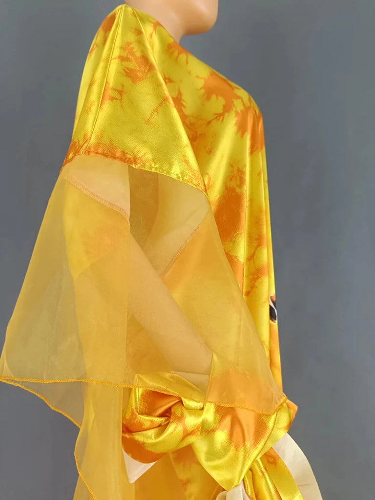Women's Long-Sleeve Boubou-Style Kaftan Dress - Free Delivery Worldwide only at Flexi Africa