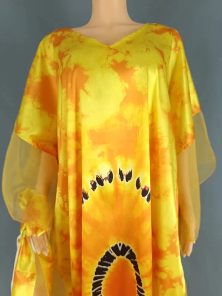 Women's Long-Sleeve Boubou-Style Kaftan Dress - Free Delivery Worldwide only at Flexi Africa