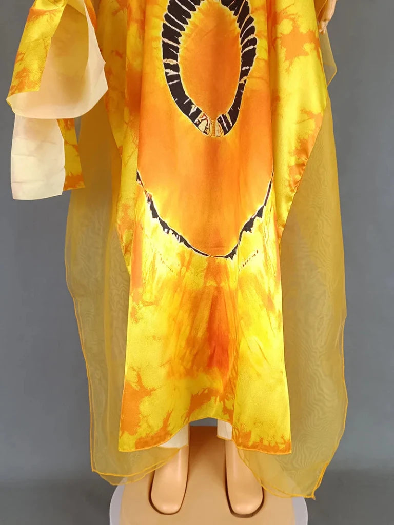 Women's Long-Sleeve Boubou-Style Kaftan Dress - Free Delivery Worldwide only at Flexi Africa
