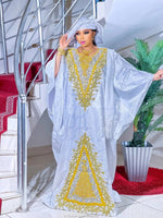 Women’s Luxury African Boubou Dress – Rich Embroidery Long Gown - Free Delivery Worldwide only at Flexi Africa