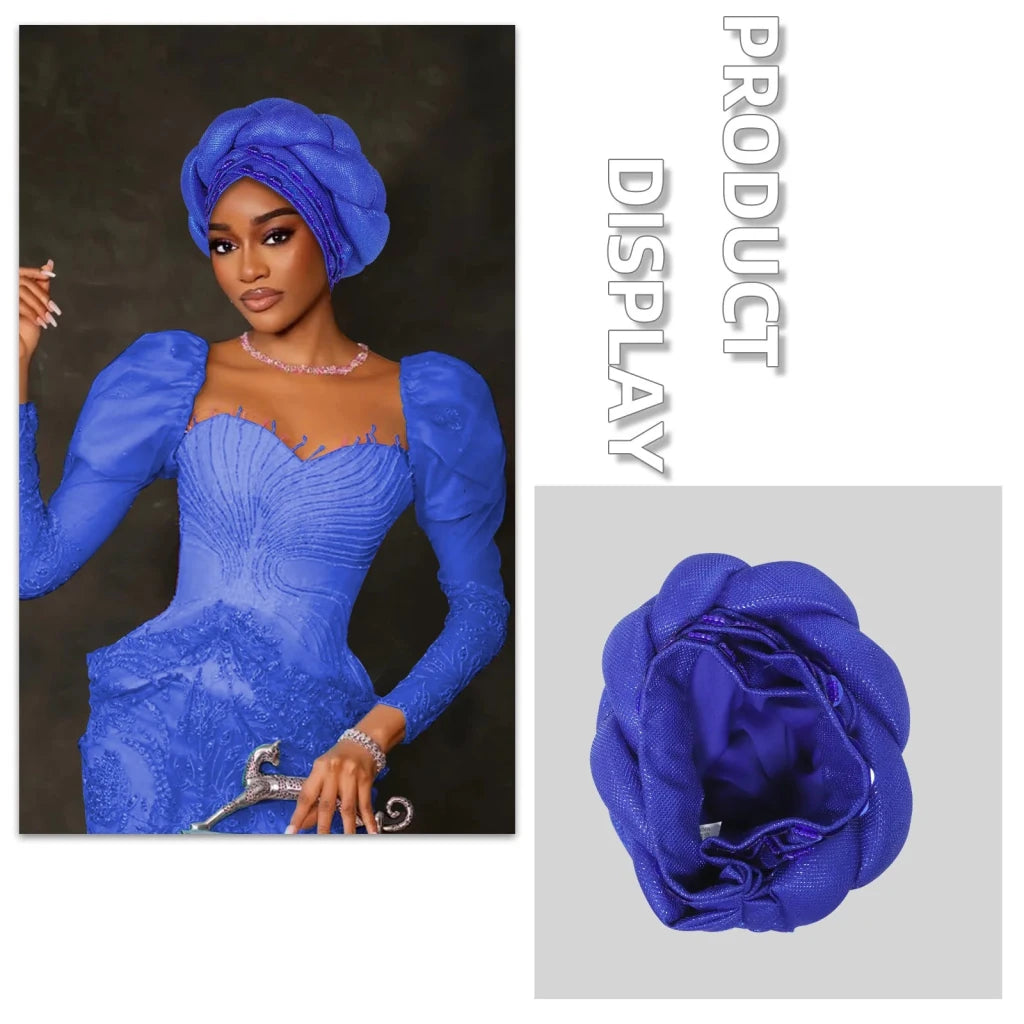 Women’s Nigerian Auto Gele – Stylish Wedding & Party Headscarf - Free Delivery Worldwide only at Flexi Africa