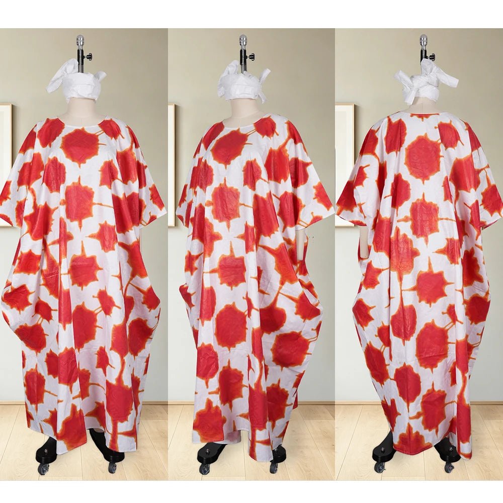 Women’s Nigerian Boubou Dress – Rich Basin Print African Maxi Gown - Free Delivery Worldwide only at Flexi Africa