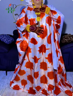 Women’s Nigerian Boubou Dress – Rich Basin Print African Maxi Gown - Free Delivery Worldwide only at Flexi Africa