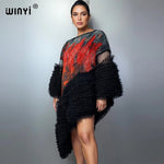 Women's Pleated Puff-Sleeve Kaftan Dress - Free Delivery Worldwide only at Flexi Africa