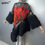 Women's Pleated Puff-Sleeve Kaftan Dress - Free Delivery Worldwide only at Flexi Africa