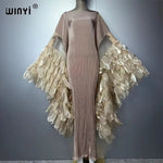Women's Pleated Stretch Evening Kaftan - Free Delivery Worldwide only at Flexi Africa