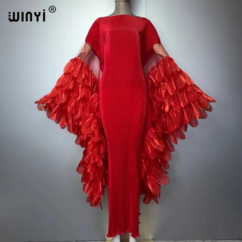 Women's Pleated Stretch Evening Kaftan - Free Delivery Worldwide only at Flexi Africa