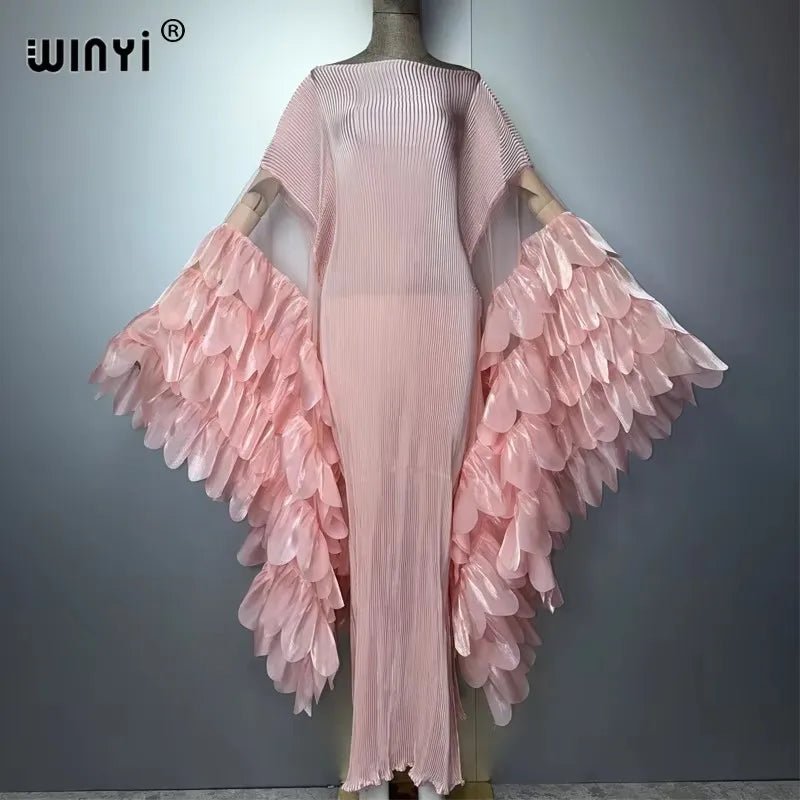 Women's Pleated Stretch Evening Kaftan - Free Delivery Worldwide only at Flexi Africa