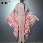 Women's Pleated Stretch Evening Kaftan - Free Delivery Worldwide only at Flexi Africa