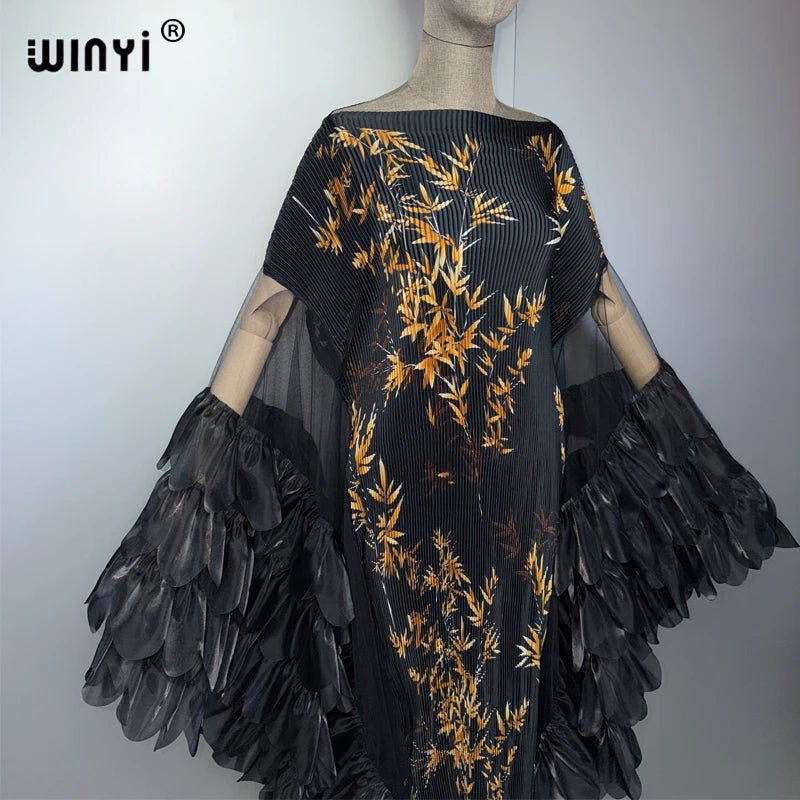 Women's Pleated Stretch Evening Kaftan - Free Delivery Worldwide only at Flexi Africa