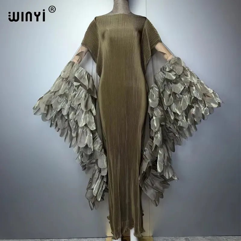 Women's Pleated Stretch Evening Kaftan - Free Delivery Worldwide only at Flexi Africa