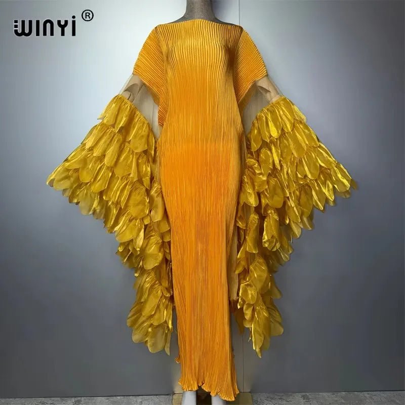 Women's Pleated Stretch Evening Kaftan - Free Delivery Worldwide only at Flexi Africa