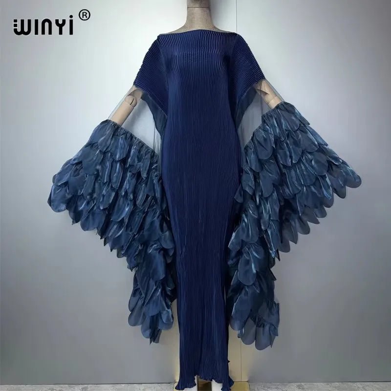 Women's Pleated Stretch Evening Kaftan - Free Delivery Worldwide only at Flexi Africa