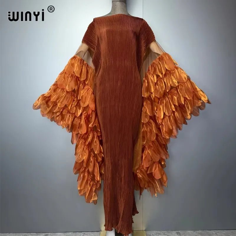 Women's Pleated Stretch Evening Kaftan - Free Delivery Worldwide only at Flexi Africa
