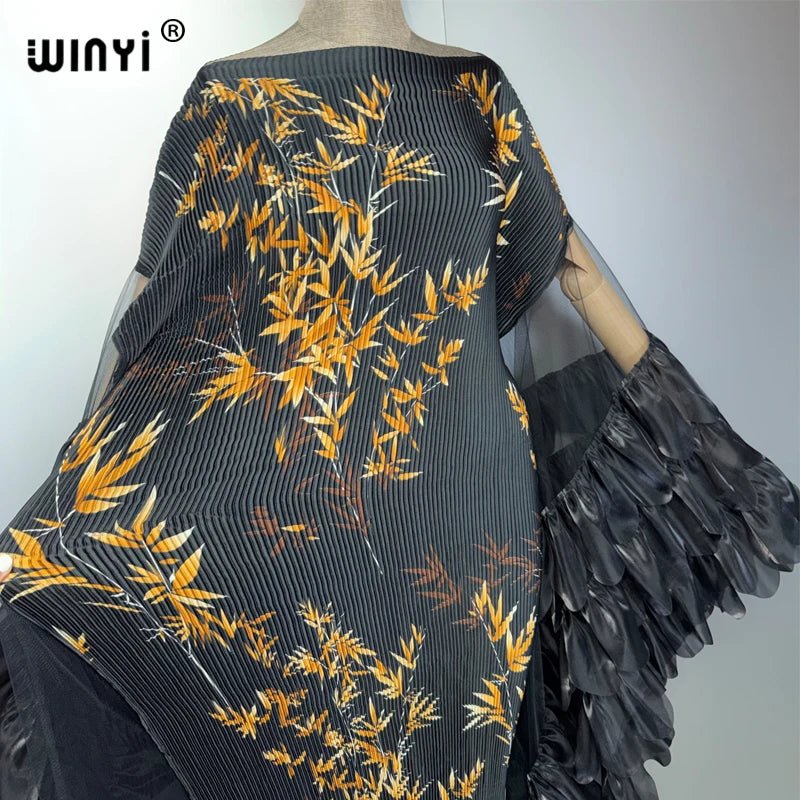 Women's Pleated Stretch Evening Kaftan - Free Delivery Worldwide only at Flexi Africa
