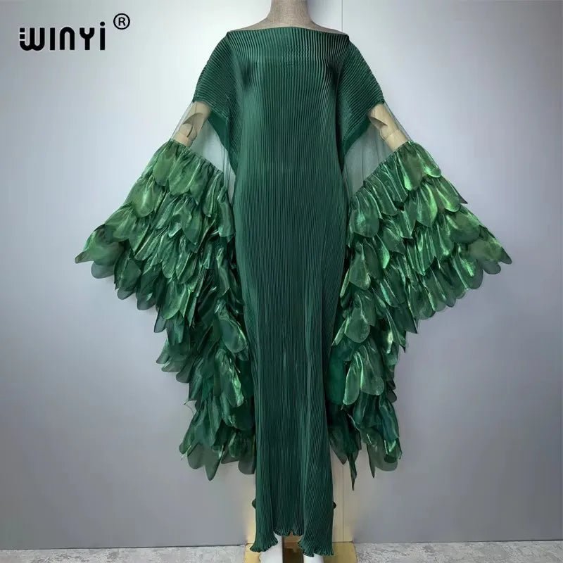 Women's Pleated Stretch Evening Kaftan - Free Delivery Worldwide only at Flexi Africa