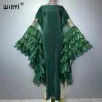 Women's Pleated Stretch Evening Kaftan - Free Delivery Worldwide only at Flexi Africa