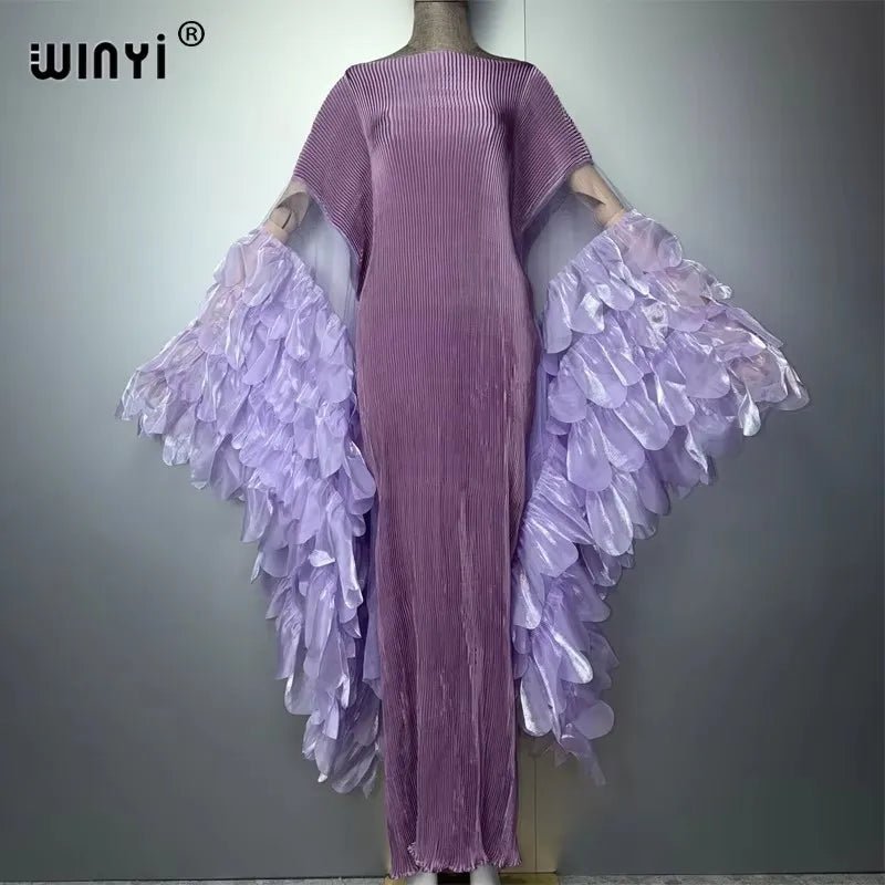 Women's Pleated Stretch Evening Kaftan - Free Delivery Worldwide only at Flexi Africa