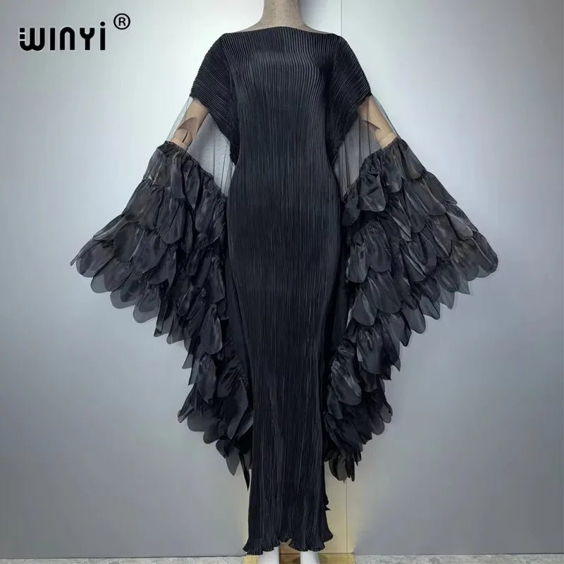 Women's Pleated Stretch Evening Kaftan - Free Delivery Worldwide only at Flexi Africa