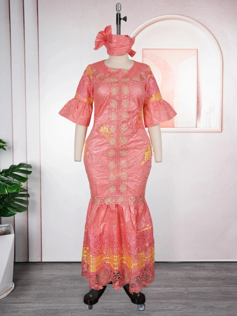 Women's Plus Size Embroidered Evening Gown - Free Delivery Worldwide only at Flexi Africa