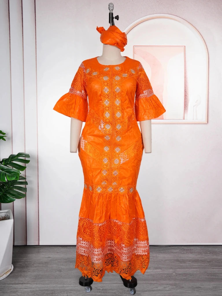 Women's Plus Size Embroidered Evening Gown - Free Delivery Worldwide only at Flexi Africa