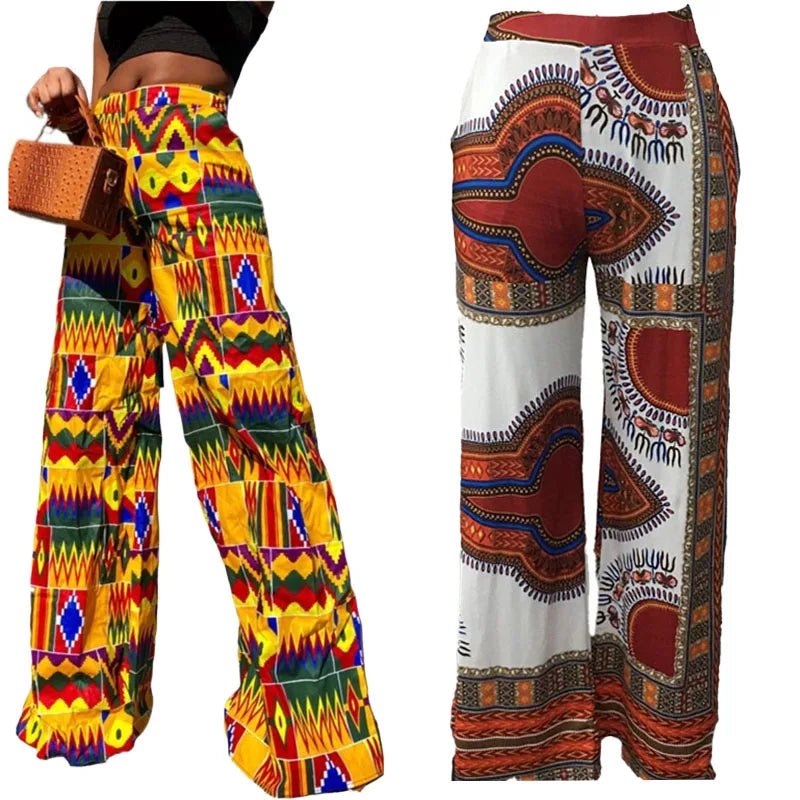 Women's Printed High-Waist Wide-Leg Trousers - Free Delivery Worldwide only at Flexi Africa