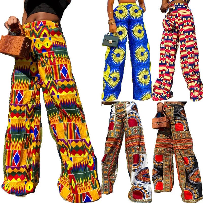 Women's Printed High-Waist Wide-Leg Trousers - Free Delivery Worldwide only at Flexi Africa