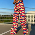 Women's Printed High-Waist Wide-Leg Trousers - Free Delivery Worldwide only at Flexi Africa