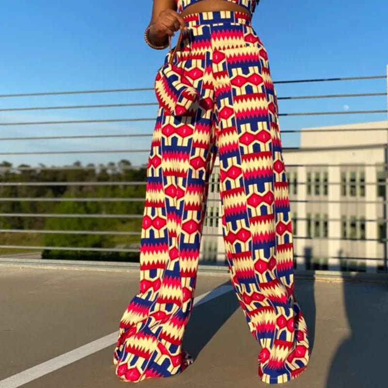 Women's Printed High-Waist Wide-Leg Trousers - Free Delivery Worldwide only at Flexi Africa