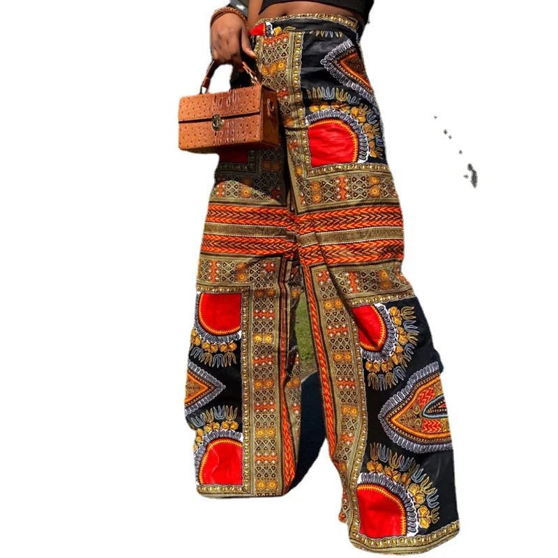 Women's Printed High-Waist Wide-Leg Trousers - Free Delivery Worldwide only at Flexi Africa