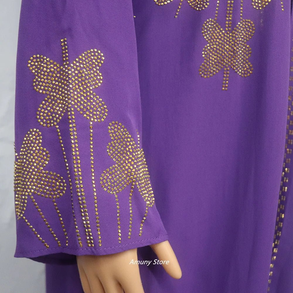 Women's Rhinestone African Suit Dress – Long Elegant Gown - Free Delivery Worldwide only at Flexi Africa