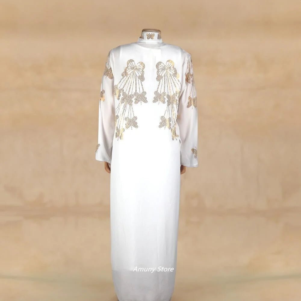 Women's Rhinestone African Suit Dress – Long Elegant Gown - Free Delivery Worldwide only at Flexi Africa