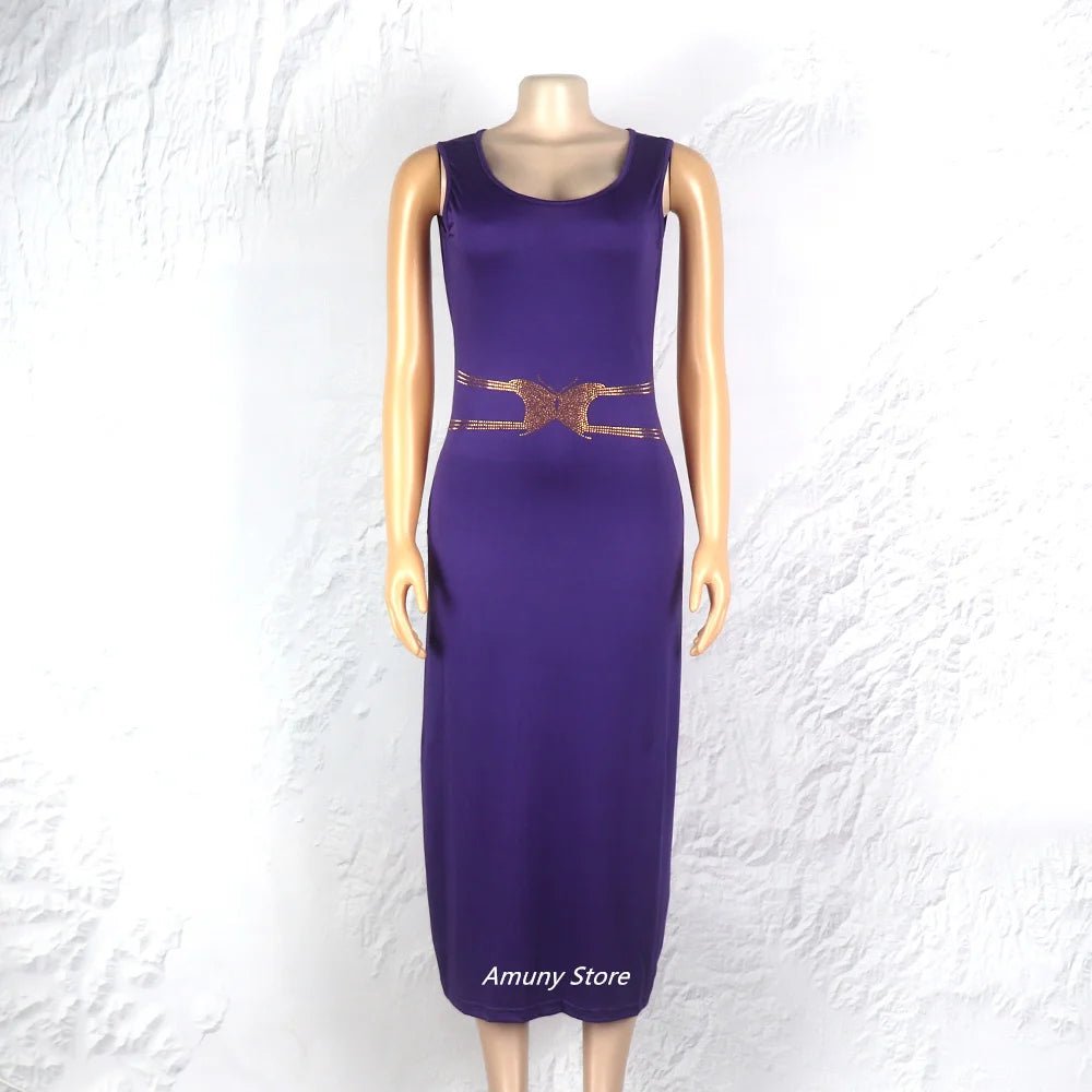 Women's Rhinestone African Suit Dress – Long Elegant Gown - Free Delivery Worldwide only at Flexi Africa